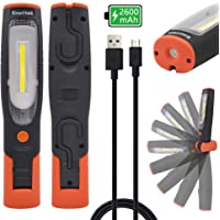 ENUOTEK Lampara Linterna de Trabajo de Mano Taller COB LED 4W Recargable USB Portatil Muy Potente con Bateria de Litio…